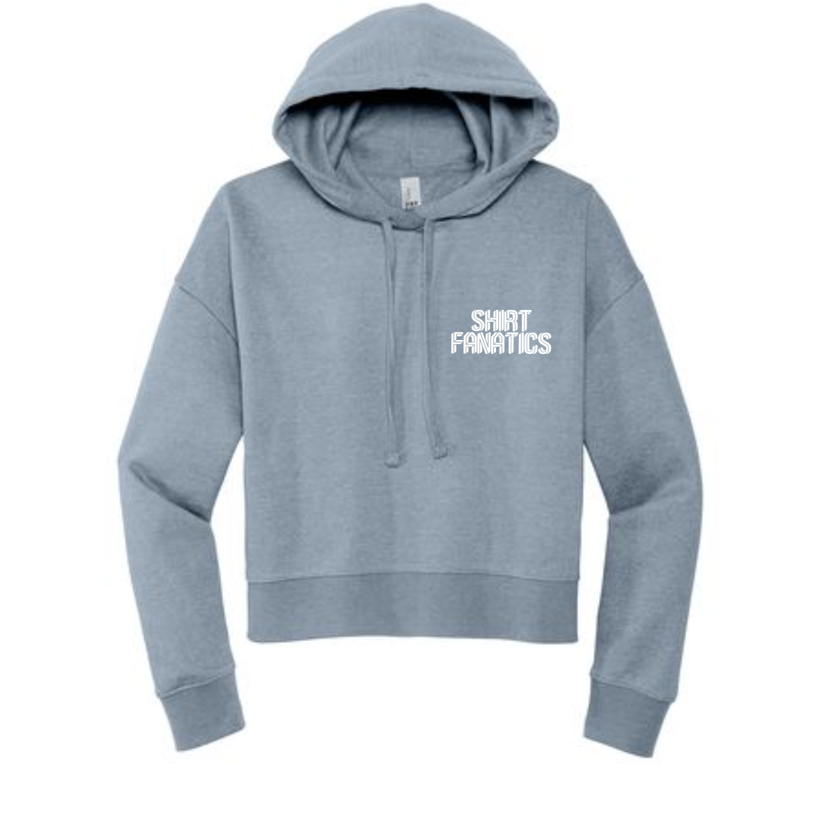 District Women's Modest Crop Fleece Hoodie- Front Left Chest Logo