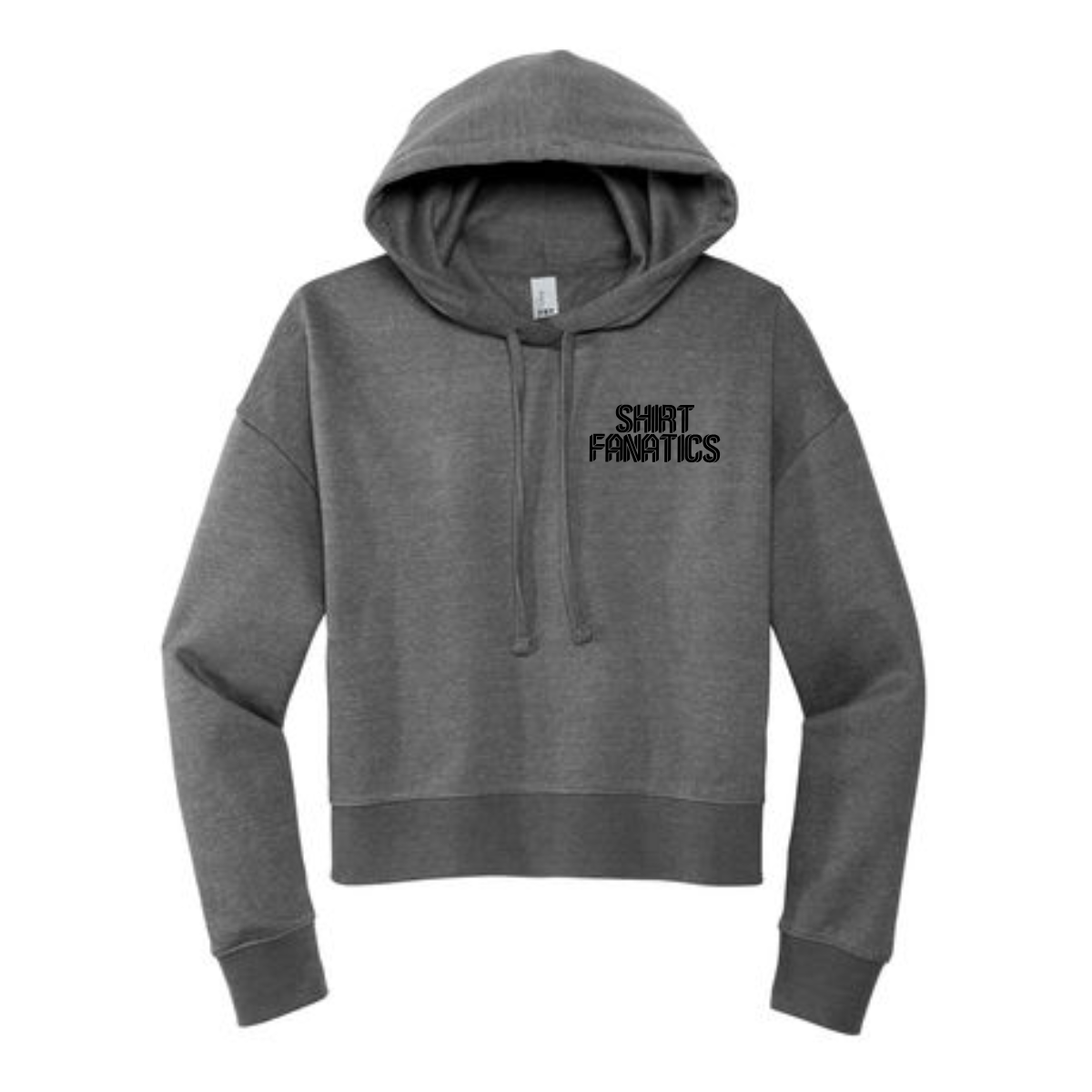 District Women's Modest Crop Fleece Hoodie- Front Left Chest Logo