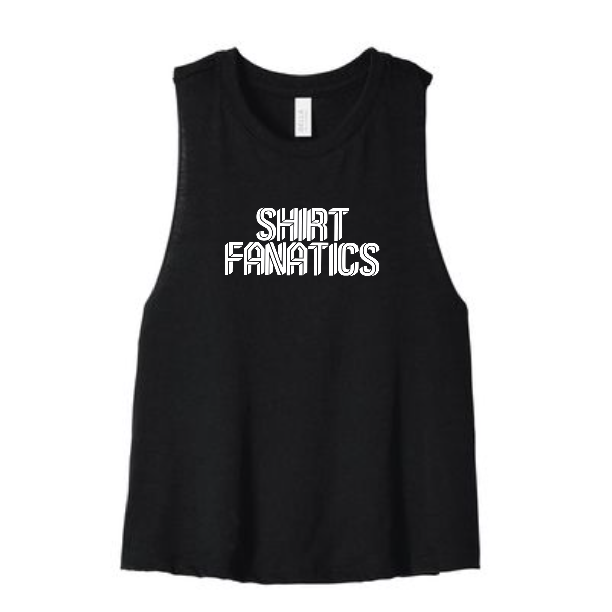 Bella + Canvas Racerback cropped tank- Full Front Logo