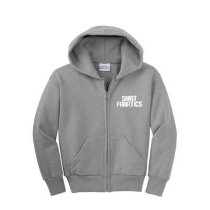 Port & Company Youth Full Zip Hooded Sweatshirt- Embroidered
