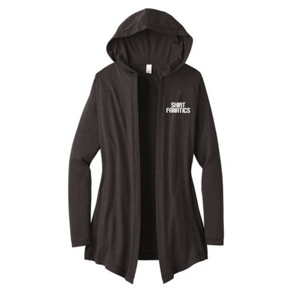 District Women's Triblend Hooded Cardigan- Embroidered