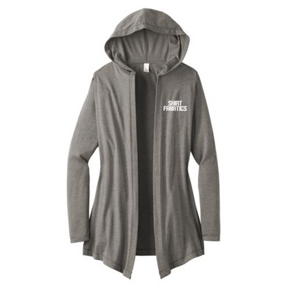 District Women's Triblend Hooded Cardigan- Embroidered