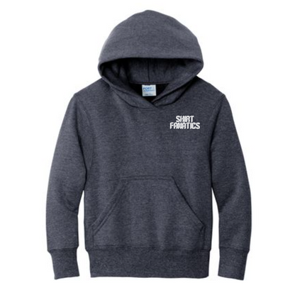 Port & Company Youth Hooded Sweatshirt- Embroidered