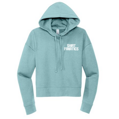 District Women's Modest Crop Fleece Hoodie- Embroidered
