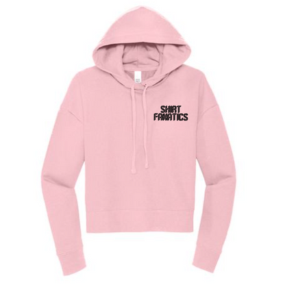 District Women's Modest Crop Fleece Hoodie- Embroidered