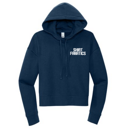 District Women's Modest Crop Fleece Hoodie- Embroidered