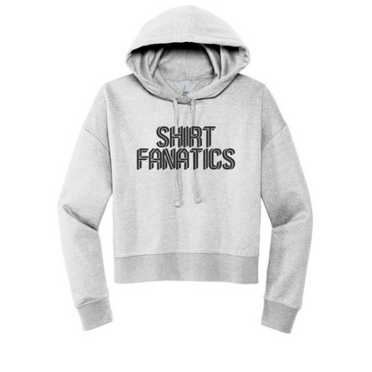 District Women's Modest Crop Fleece Hoodie- Screen Printed