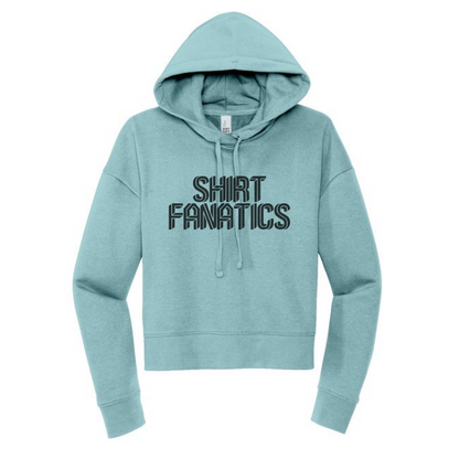 District Women's Modest Crop Fleece Hoodie- Screen Printed